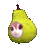 tiny pixel pear with teto face